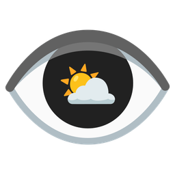 sun behind cloud and eye