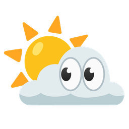 sun behind cloud and eyes