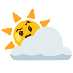 Sun behind cloud and Face with raised eyebrow