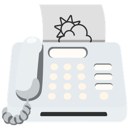 sun behind cloud and fax machine