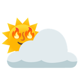 sun behind cloud and fire