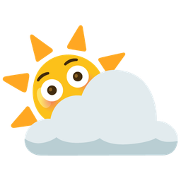 sun behind cloud and flushed face