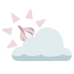 sun behind cloud and garlic