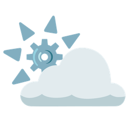 sun behind cloud and gear