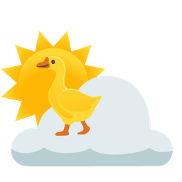 sun behind cloud and goose