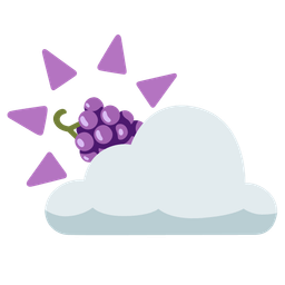 sun behind cloud and grapes