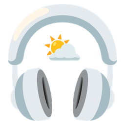 sun behind cloud and headphone