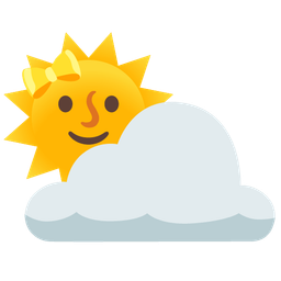 sun behind cloud and heart with ribbon