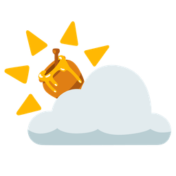 sun behind cloud and honey pot