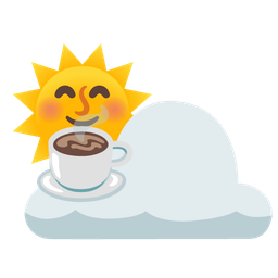 sun behind cloud and hot beverage