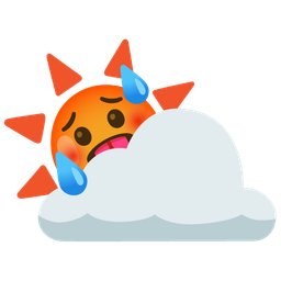 sun behind cloud and hot face