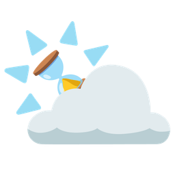 sun behind cloud and hourglass done