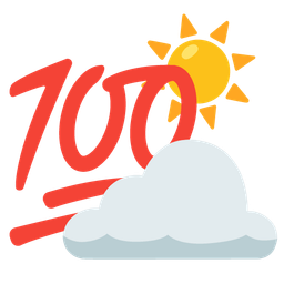 sun behind cloud and hundred points