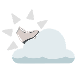 sun behind cloud and ice skate