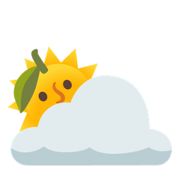 sun behind cloud and lemon