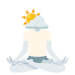 sun behind cloud and lotus