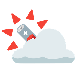 sun behind cloud and low battery