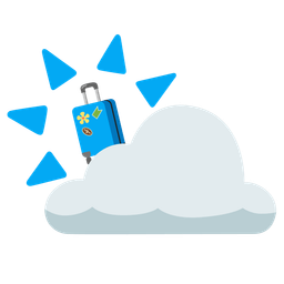 sun behind cloud and luggage