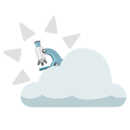 sun behind cloud and microscope