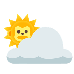 sun behind cloud and monkey face