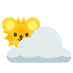 sun behind cloud and mouse face