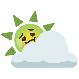 sun behind cloud and nauseated face