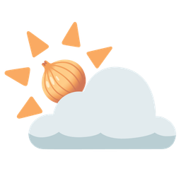 sun behind cloud and onion