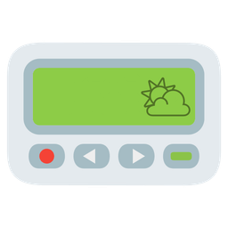 sun behind cloud and pager