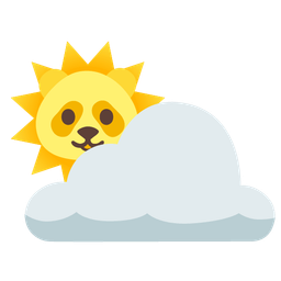 sun behind cloud and panda