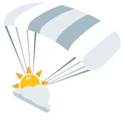 sun behind cloud and parachute
