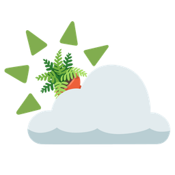 sun behind cloud and potted plant