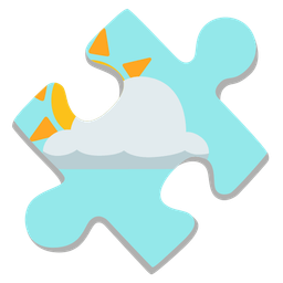 sun behind cloud and puzzle piece