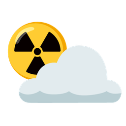 sun behind cloud and radioactive