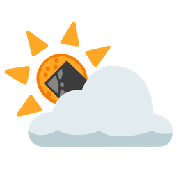 sun behind cloud and rice cracker