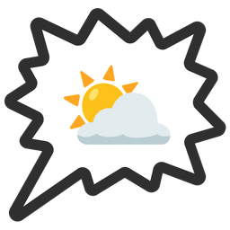 sun behind cloud and right anger bubble