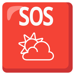 sun behind cloud and SOS button