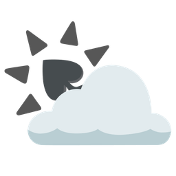 sun behind cloud and spade suit