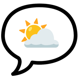 sun behind cloud and speech balloon