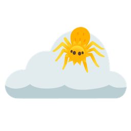 sun behind cloud and spider