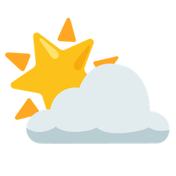 sun behind cloud and star