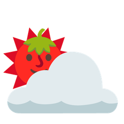 sun behind cloud and strawberry