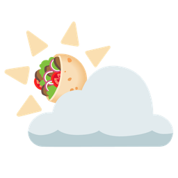 sun behind cloud and stuffed flatbread