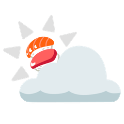 sun behind cloud and sushi