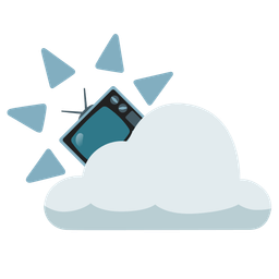 sun behind cloud and television