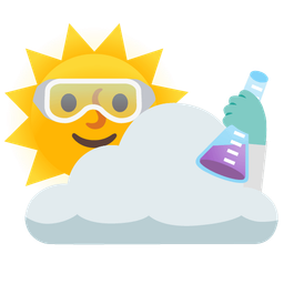 sun behind cloud and test tube