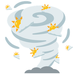 sun behind cloud and tornado