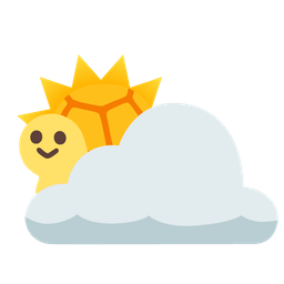 sun behind cloud and turtle