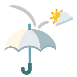 sun behind cloud and umbrella