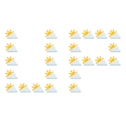 sun behind cloud and UP! button