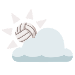 sun behind cloud and volleyball